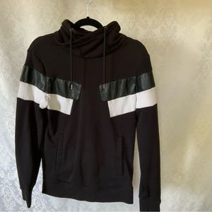 Mens Black and white color block Cowl Neck Sweatshirt by H&M